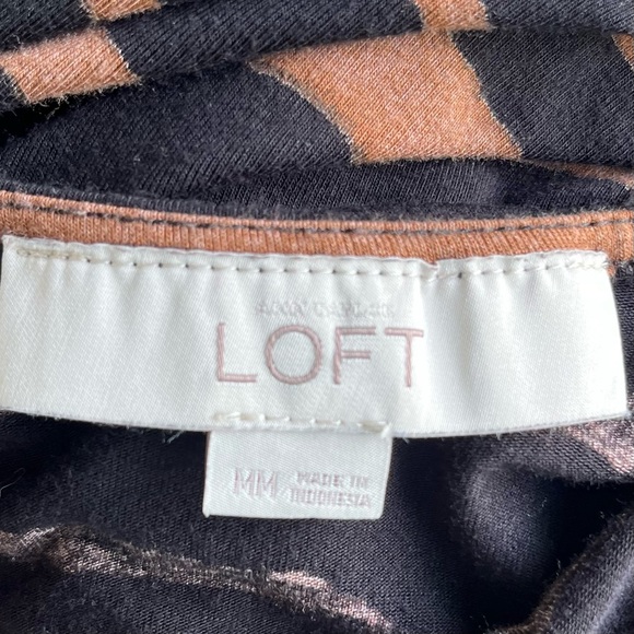 •LOFT• Tiger Stripe Draped Neckline Mini Dress - Size Medium - Picture 2 of 6